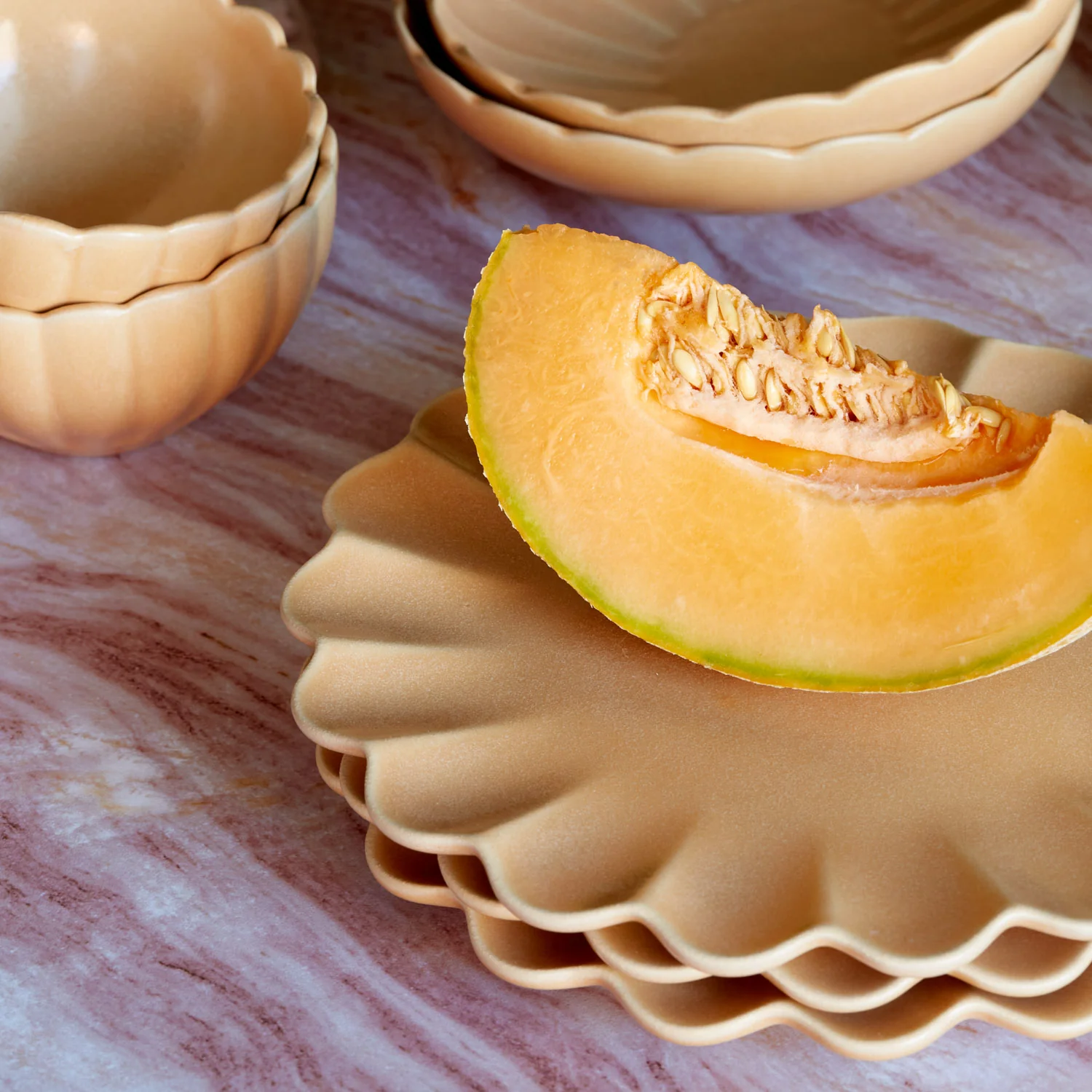 Dhalia Stoneware Salad Plate, Set of 4 (Camel) - Image 3